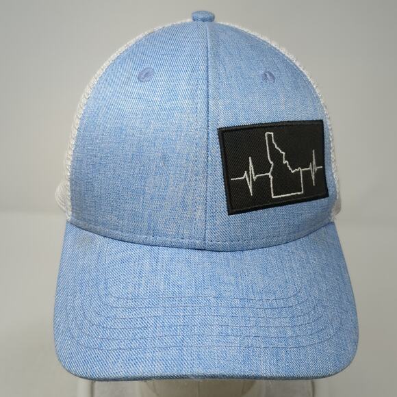 Idaho The Heartbeat Brand Snapback Trucker Hat Blue One Size Mesh Back 6 Panel - Picture 2 of 10